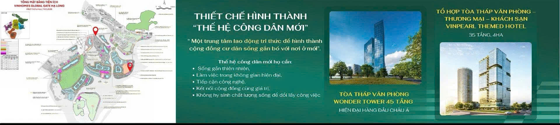 Tòa tháp Wonder Tower Vinhomes Hạ Long Xanh